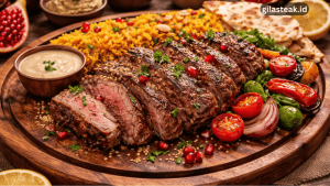 kelezatan steak daging unta